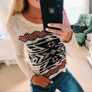Flying Tomato Aztec Print Sweater